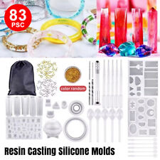 83Pcs Resin Casting Silicone Molds Epoxy Spoon Kit Jewelry Making Pendant Craft