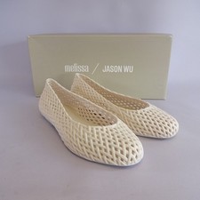 Melissa Jason Wu Shoes Size 3 Beige Cream Flat Casual Jelly Rubber