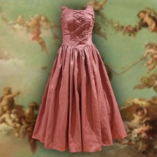  Vintage 1980s Orange Princess Bridesmaid Evening Ballgown Dress Fits 10 bg12