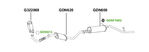 Exhaust silencer centre - exhaust,
