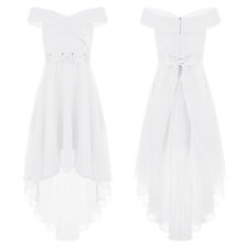 Kids Flower Girl Off Shoulder Bridesmaid Wedding Evening Pageant Gown Dresses