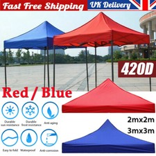 Canopy Top Cover 2x2m 3x3m Roof Shelter Replacement Gazebo Outdoor Garden BBQ UK