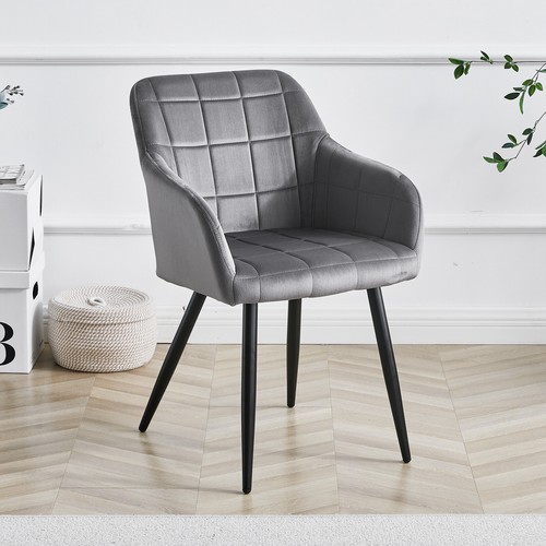 Grey velvet dining chairs - dining,