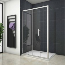 Sliding Shower Enclosures Walk In Cubicle Tempered Glass Door +Screen Panel+Tray