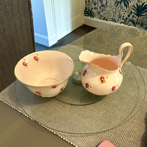 Tuscan pink white floral - pink,
