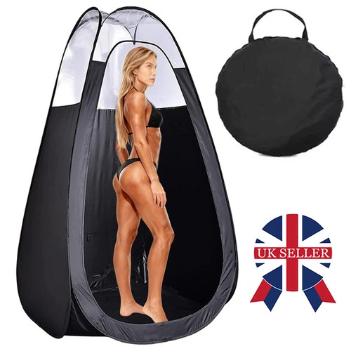 Portable pop tanning tent - up,