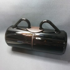 2× Smoked Glass Coffee Mugs 9cm, Made In Italy, Tazze Pocket Coffee Retro 1980s 