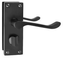 Matt Black door handle set