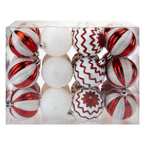 Red white baubles candy - &,