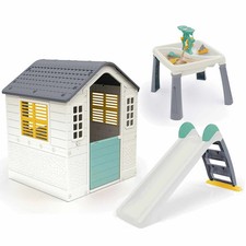 Playhouse Water Slide Sand and Water Table Green White with Accessories