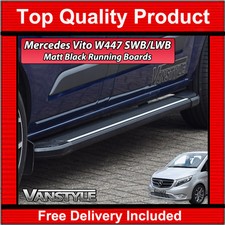 FITS MERCEDES VITO 14> COMPACT & LONG BLACK SIDE STEPS RUNNING BOARD SIDE BARS