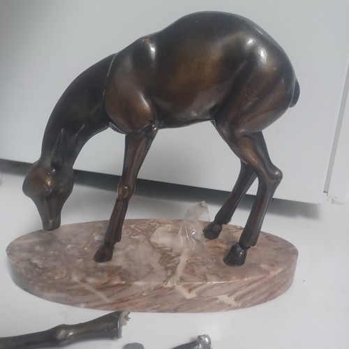 Broken vintage spelter deer - broken,
