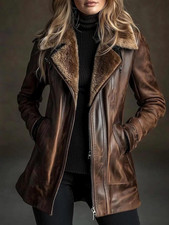Women’s Brown Shearling Real