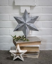 Wall Star Decor 5 Point Distressed grey Metal barn star