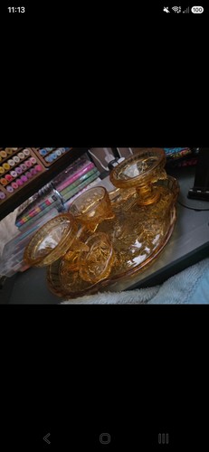 Vintage amber glass - vintage, dressing