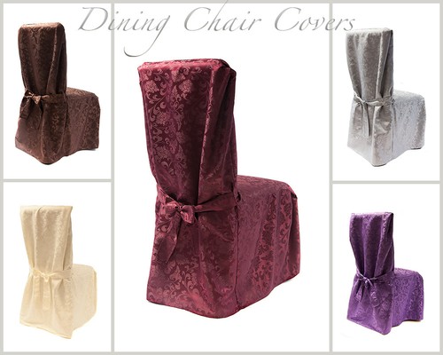 Damask dining chair covers - dining,
