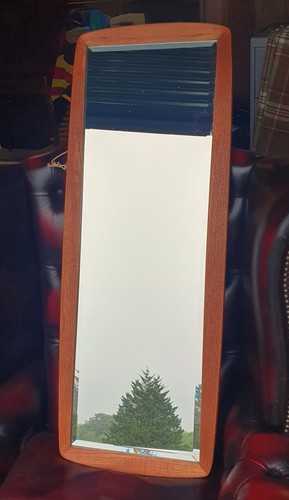 Vintage teak framed bevel edge - bevel,