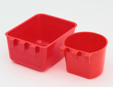Hanging Feed & Water Cage Cups (20 Pack)  Chickens Poultry Rabbit Hang Red