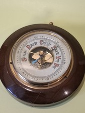 Traditional Polished Wooden Mounted Vintage Barometer / Weather