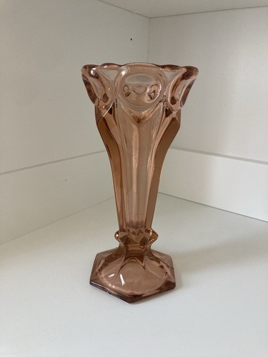 Vintage pink pressed glass - vintage, art