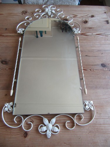 Vintage wrought metal mirror - wrought,