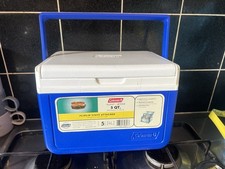 Vintage Coleman Mini Cool Ice Box Reversible Lid Drinks Fishing Blue 4L