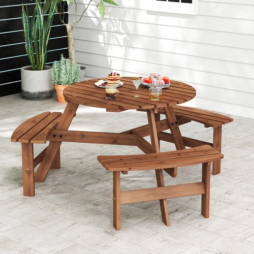 Person round picnic table - 6-person,