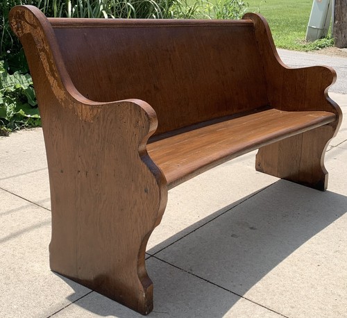 Antique oak pew - antique, original