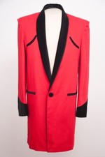 TEDDY BOY DRAPE JACKET. RED with Black VELVET ROLL COLLAR . CHEST SIZE 38 .
