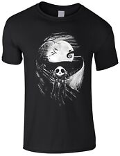 Jack Skellington Face Nightmare Before Christmas Black Scary Halloween T-shirt 