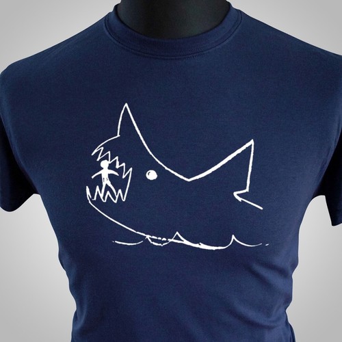 Blackboard shark sketch - blackboard,