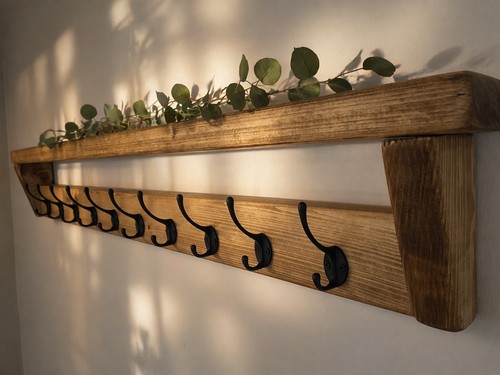 Rustic dark oak coat - coat, rack