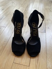 River Island black open toe sandals size 5