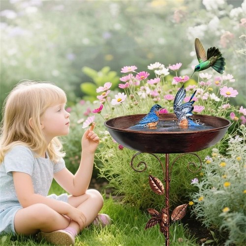 Garden metal bird - bath, dish