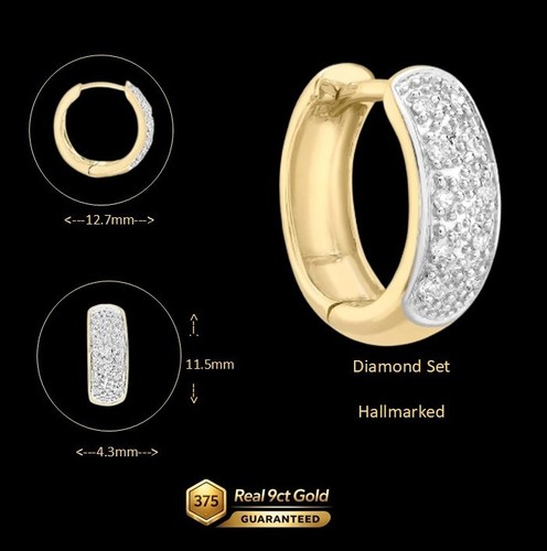 9ct diamond mens earring 10x - 9ct,