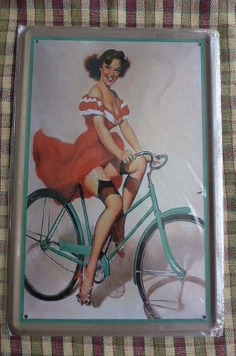 Retro lady bike metal - retro,