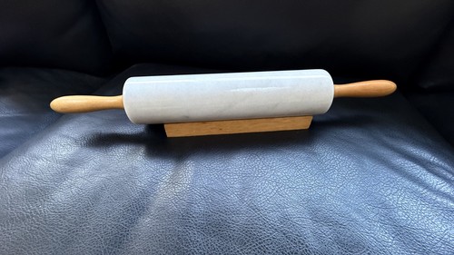 Marble rolling pin with wooden - rolling,