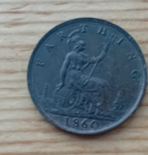 1860 queen victoria farthing - 1860,