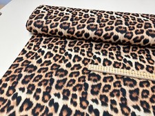 leopard print cotton blend viscose stretch jersey fabric 150cm wide