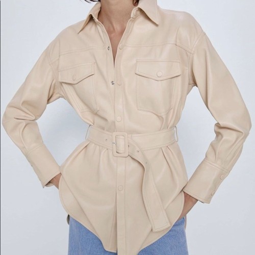 Nwt zara belted faux leather - belted,