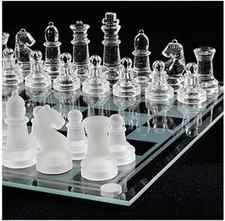 GLASS BOARD TRADITIONAL CHESS