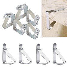 4-12 Table Cloth Clips | Metal Stainless Steel Picnic Clamps Pegs Cover Holder