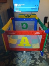 vintage 1990's graco primary colors pack and play playpen with original mat cove