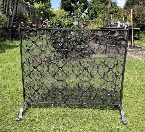 Antique fire guard wrought - antique,