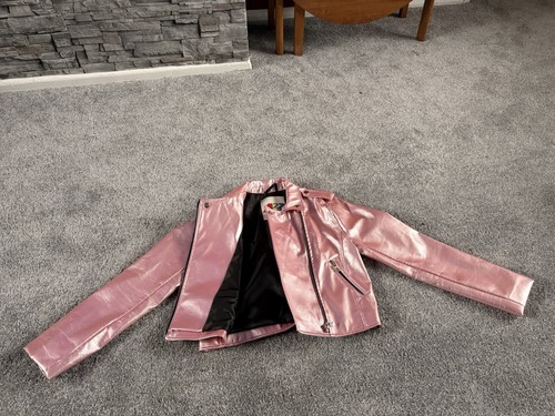 Girls pink leather - leather, jacket