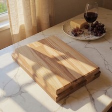 LARGE OAK CHOPPING BOARD THICK BUTCHERS BLOCK OILED 450x300x40mm