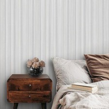 Ravella Stripe Wallpaper 544114 Silver Luxury Vinyl Glitter Metallic Rasch