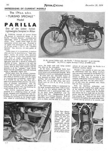 1954 parilla turismo - parilla, 'turismo