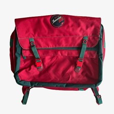 Vintage 90s Samsonite Sammies Red & Green Messenger Backpack, Laptop 80s Retro