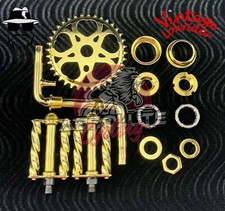 VINTAGE LOWRIDER GOLD CRANK PACKAGE, TWISTED PEDALS 20" CRUISER/LOWRIDER BICYCLE